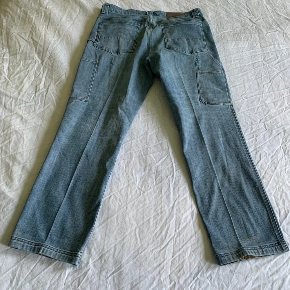 Duluth 34x30 Ballroom Double Flex Jeans Light Blue Standard Fit Utility Workwear